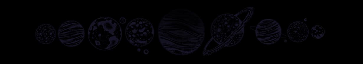 Tarot and astrology celestial footer illustration